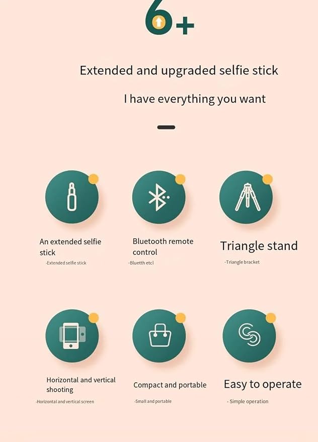 Selfie Stick Tripod,3 in 1 Extendable 360° Rotation Tripod Stand with Detachable Wireless Remote, Portable Mobile Phone Holder Compatible with iPhone,Android,Samsung - Image 3