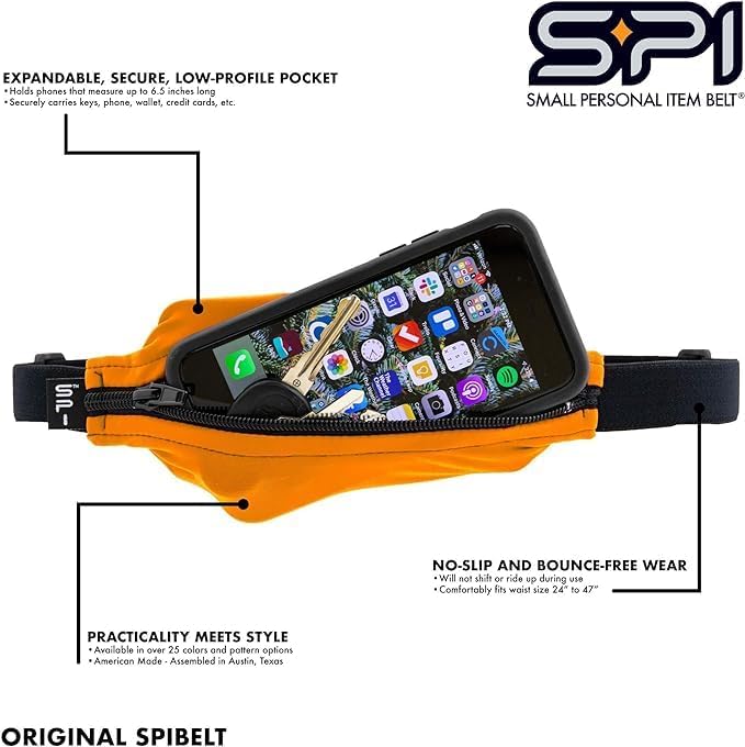SPIbelt Running Belt Original Monochromatic, Women Men, Phone Holder for Running, Running Fanny Pack, Holder for Phone, Running Waist Pack, Adjustable Waist, [Fits All Phones]. White w/White Zipper - Image 3