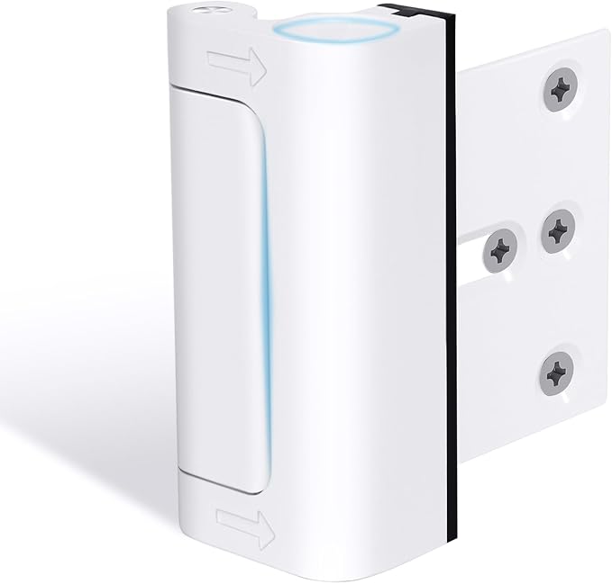1 Pack Door Reinforcement Lock, Home Security Door Lock, Child Proof, White | Door Safety Lock for Front Door, Toddler Proof Door Latch for Entry Door Security, Includes 8 Screws by AceMining