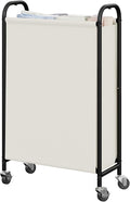 GRANNY SAYS Laundry Hamper, Slim Basket with Wheels and Handles, Beige, 80L | Heavy Duty Metal Frame, Silent Rolling Cart for Clothes in Bedroom, Bathroom, Dorm by GRANNYSAYS
