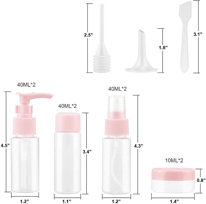 Vitog Travel Bottles Kit, TSA Approved Leak Proof Portable Toiletry Containers Set, Clear PET Flight Size Cosmetic Containers for Lotion, Shampoo, Cream, Soap, Set of 11 - Image 2