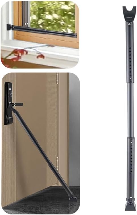 Door Security Bar Adjustable Door Jammer Door Stopper | Sliding Door Security Bar Barricad 2 in 1 Heavy Duty Window Security for Home Patio Door Apartment Travel Hotel Dorm - Image 3