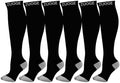 zuoge 6 Pairs Compression Socks Pack - Best Medical, Nursing, Travel & Flight Socks - Running & Fitness - 15-20mmHg by zuoge