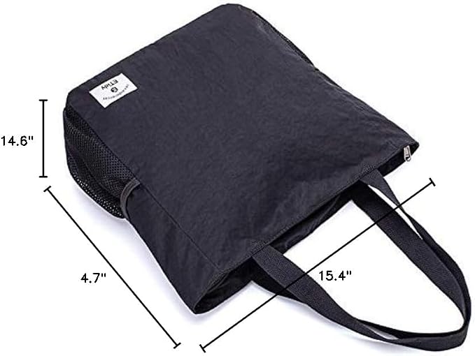 ETidy Large Capacity Foldable Tote Bag With Zipper | Water-resistant, Lightweight, Sandproof, Beach Bag, Gym Bag, Travel Shopping Bag - Image 7