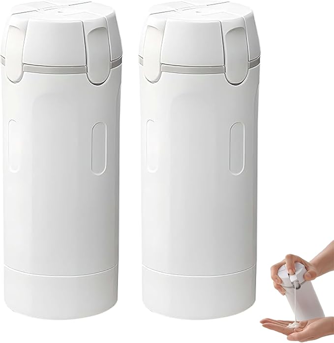 4 in 1 Travel Dispenser Bottle, 30ML Leak Proof Travel Size Toiletries Containers with Labels & Scale, Portable Refillable Travel Bottles for Shampoo Lotion Conditioner Cream, Carry Friendly(2White) by Unknown