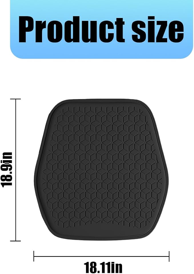 Zpana Gel Car Seat Cushion, Non-Slip Breathable Pad for Driving, Black | Comfortable Automotive Chair Protector Pad, Vehicle Interior Mat Cover Accessories, Universal for SUV Sedan Truck - Image 2