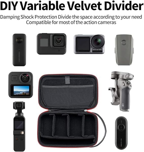 TELESIN Hard Carry Case Waterproof Carrying Bag for Go Pro Mission 1 PRO Hero 13 12 11 10 9 DJI Osmo Action 6/5 Pro/4/Pocket 4 3/Nano Insta360 X5/X4/X3 Ace Pro 2 EDC Tech Pouch Camera Accessories - Image 4