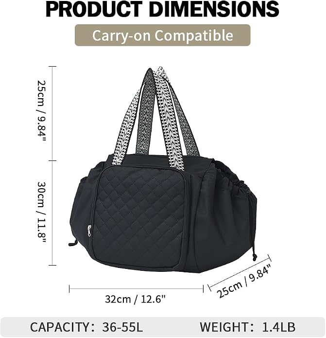 Travel Duffel Bag Weekender Bags for Women, Expandable Tote Handbag Diaper Bag Backpack Shoulder Bag for Car Work Daily - Image 4