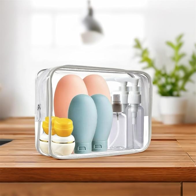 21 PCS Refillable Toiletry Bottles with Toiletry Bag for Travel Containers Empty Squeeze Leakproof Accessories for Toiletries Shampoo Lotion Body Wash (BPA Free) - Image 6