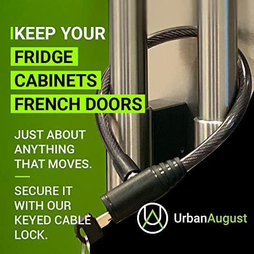 Child-Proof Refrigerator Lock for Kids & Adults - Lock for French Door Fridge and Cabinet (Regular, Black - 3 Pack Keyed Alike) - Image 3