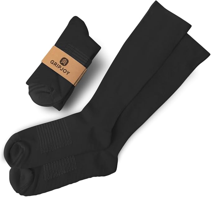 Compression Socks with Grips, 15-20mmHg, Support & Stability for Circulation, Travel, Pregnancy, Nurses by GripjoySocks