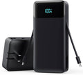YHO Portable Charger with Built-in AC Plug and Cables,40800mAh All in One USB C Fast Charging Power Bank,Travel Essentials Portable Phone Charger Battery Pack for iPhone 17/16/15/14/13,Galaxy- Black by YHO