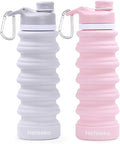 Nefeeko Collapsible Water Bottle, 26oz Silicone Foldable Water Bottles | Leakproof BPA Free Travel Water Bottles with Carabiner,Portable Sport Water Bottles for Camping,Hiking Outdoor Indoor Sport by Nefeeko