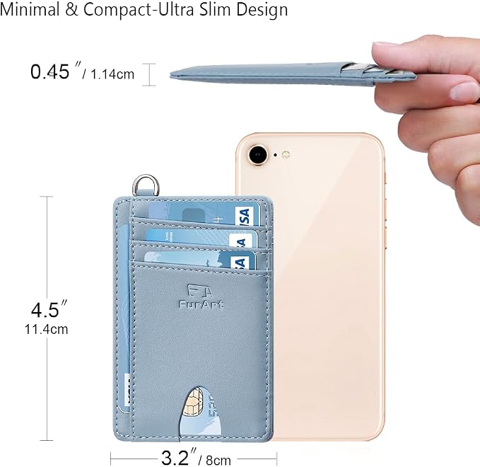 FurArt Slim Minimalist Wallet RFID Credit Card Holder for Men | slim minimalist compact rfid id window thin - Image 7