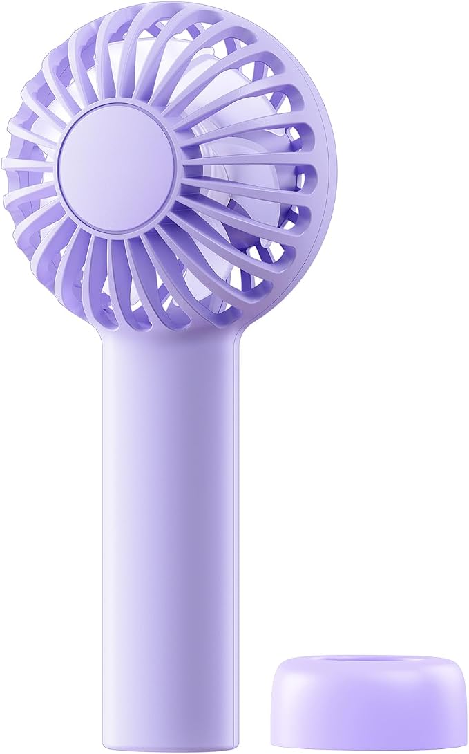 SWEETFULL Mini Portable Fan - Rechargeable Handheld Fan, 3 Speeds Personal Small Hand Gifts for Travel Essentials, Lash, Makeup, Eyelash, Kids, Girls, Women - USB, Cute Design Purple by SWEETFULL