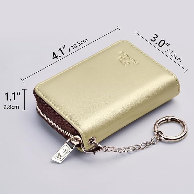 FurArt Zipper Wallet Women RFID Credit Card Holder keychain Wallet | ID Window RFID Blocking Compact Small business 15/16 slots - Image 6