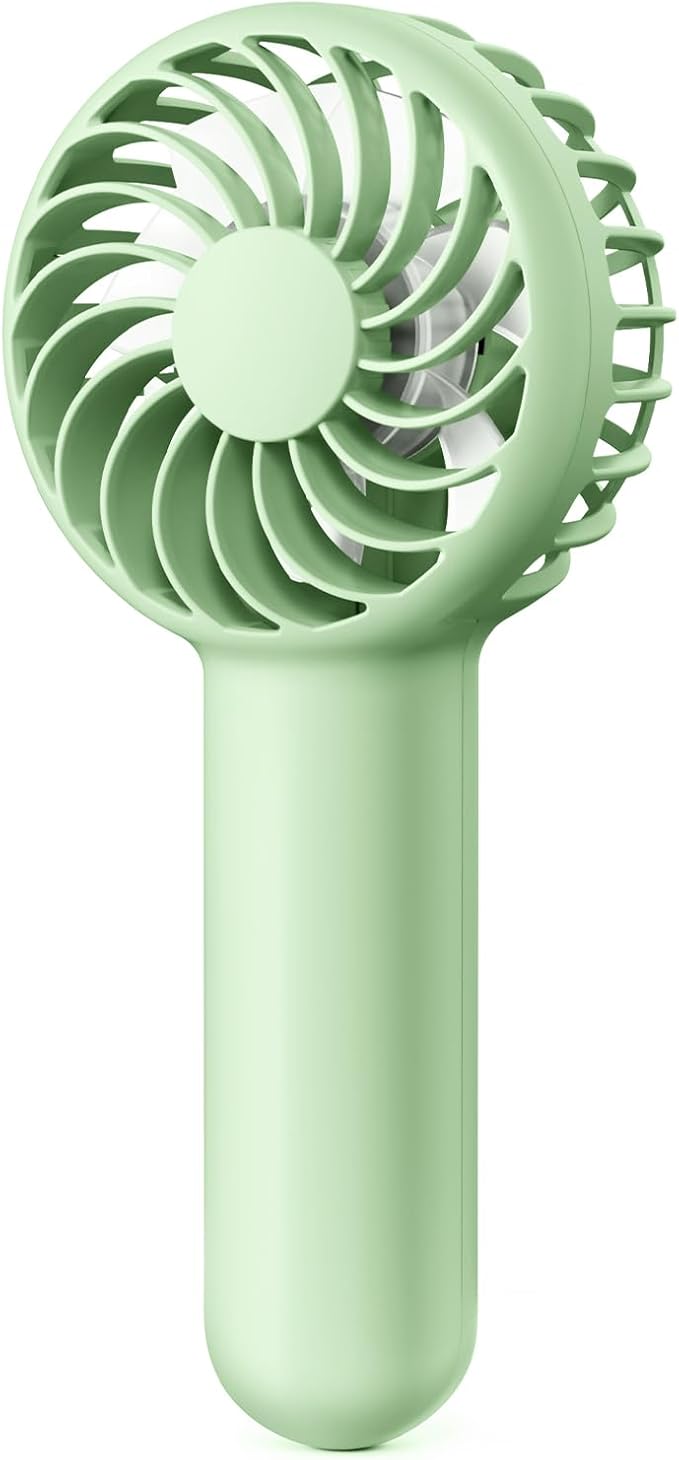 Gaiatop Mini Portable Handheld Fan, Travel Essentials for Women Girl Green | 3 Speed Powerful, Battery Operated, Small USB Rechargeable, 3.3 oz Small Personal Fan for Makeup Eyelash Camping Beach Cruise by GAIATOP