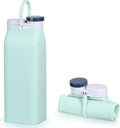 Collapsible Water Bottle,Reusable Foldable BPA Free Silicone Water Bottle,Portable Leakproof Sport Water Bottle for Running Traveling Hiking Camping Lightweight Durable 20 oz (Blue) by Unknown