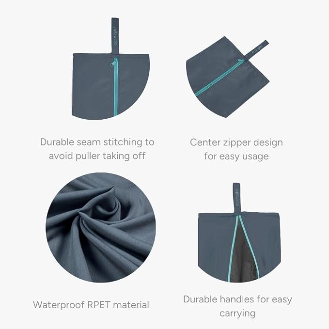 Ecoright Shoe Bags for Travel, Set of 2, 100% Recycled Water-Resistant Zipper Pouch Bags, Shoe Bags for Storage, Travel Essentials for Men & Women - Image 3