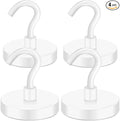 Magnetic Hooks Heavy Duty 170LB Super Strong Hook for Cruise | Neodymium Earth Magnets with Hook for Hanging Magnetic Metal Hanger for Fridge Toolbox Storage White 4 Pack by MIKEDE