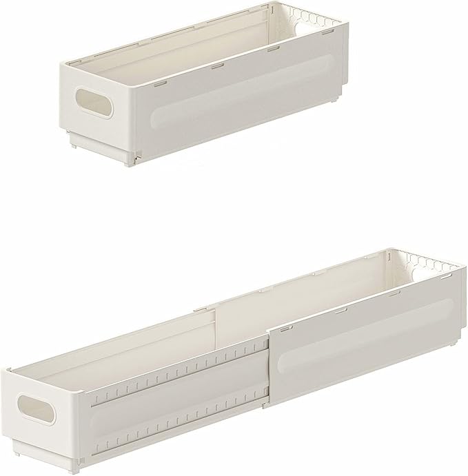 2 Pack Expandable Plastic Storage Boxes, Multi-Purpose Folding Organizer, Drawer Storage Divider For Bedroom, Kitchen And Snack Storage (s) by Reflygen