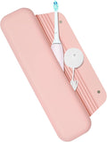 Electric Toothbrush Travel Cover - Waterproof Silicone, Fits Oral-B, Philips Sonicare, suri, burst, Aquasonic | Portable Storage Organizer Bag -Pink by NECANCE