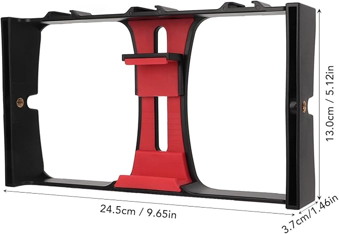 Phone Video Cage, Portable Handheld Shockproof Smartphone Video Stabilizer Rig, 1/4in Screw, Phone Film Movie Making Stabilizer, for Livestreaming Vlog(Red) - Image 6