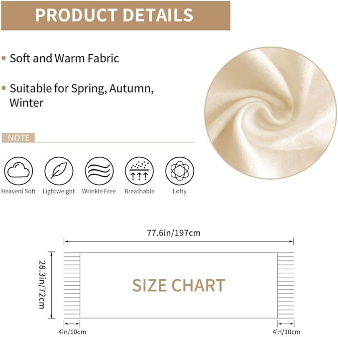 IBILIU Oversize Scarf for Women Floral Flower Purple Prune Color Scarf Tassel Scarves Fall Winter Shawl Wraps - 77.6 x 28.3in - Image 6