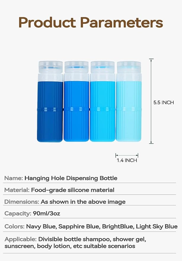 18 packs of toiletries travel bottles, TSA Approval silicone travel containers, leak proof refillable shampoo and conditioner are essential for travel, fitness, business trips, office use(blue) - Image 4