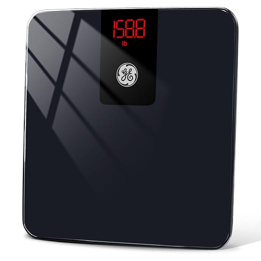 GE Bathroom Scale for Body Weight, Digital Smart Accurate 400 lb Weighing | Basic Bath Weight Watcher Scales, Bluetooth Electronic Home Weighing Machine for Weight and BMI Tracking, 11", Black by Unknown