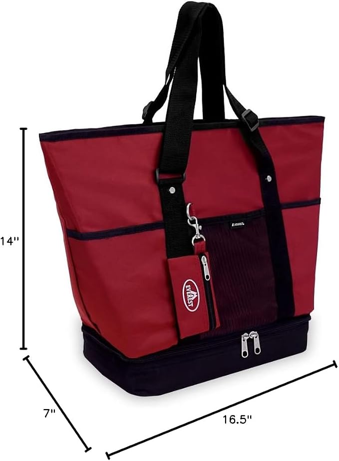 Everest Luggage Deluxe Shopping Tote, Burgundy/Black, Burgundy/Black, One Size - Image 5