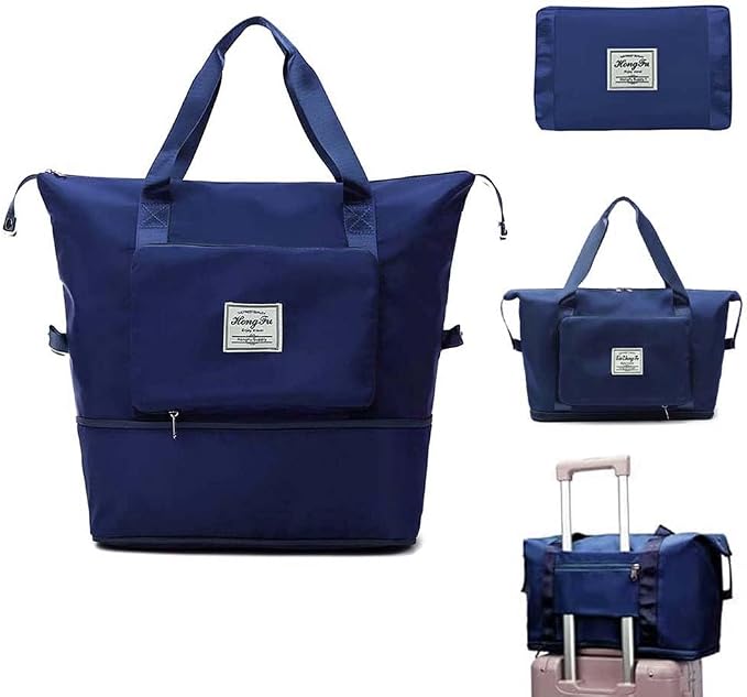 Large Capacity Foldable Travel Bag, Expandable Waterproof Carry on Bag, Dry and Wet Separation Spor Duffel Bags by Jahomieo