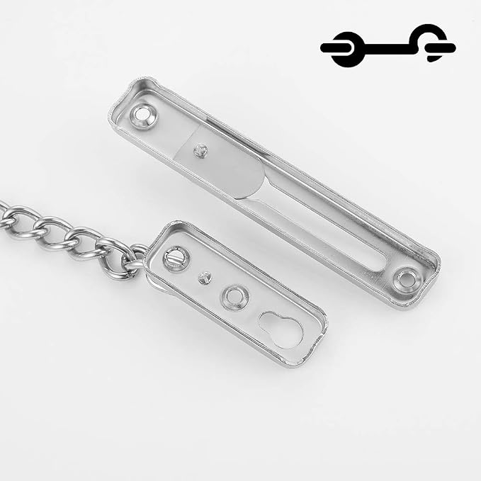 JQK Door Chain Lock, Stainless Steel Door Guard with Spring Anti-Theft Press Lock, Brushed, HDC100-BN - Image 5