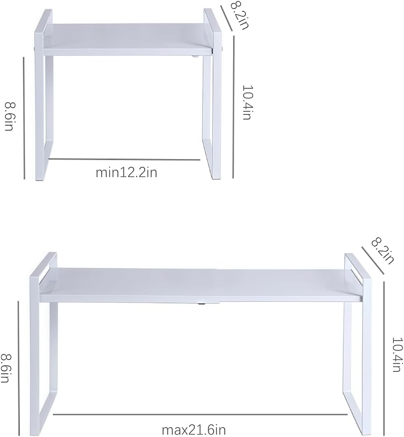 Expandable Cabinet Shelf Organizer Riser for Kitchen Cupboard Under Sink | Expandable, metal , suitable for cabinets, countertops, under-sink areas, and storage rooms - Image 3