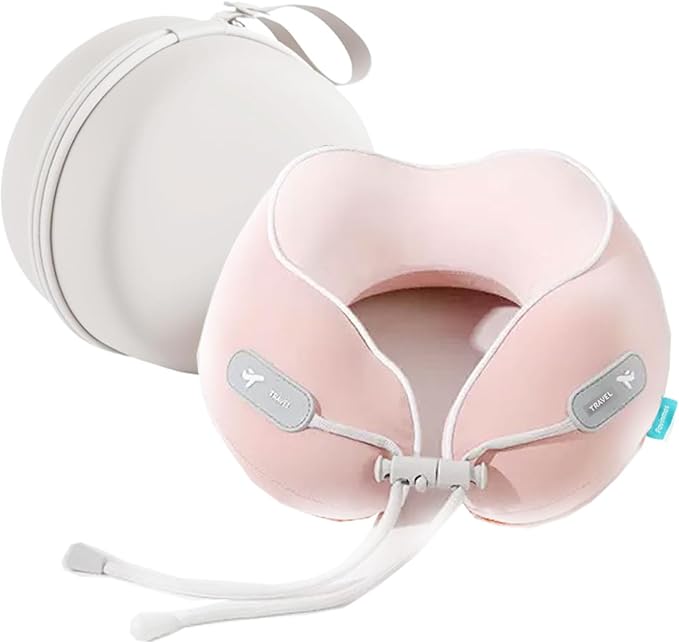 Kids Travel Pillow - Memory Foam Soft Airplane Neck Pillow for Head Neck Support,Compact Design with Hard Case,for Airplane,Car,Home Recliner,or Toddler Travel Support (Kids Pillow-Pink) - Image 7