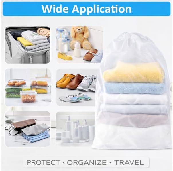 InfinitePack Large Transparent Shoe Bags for Travel, Portable Shoe Bags, Shoes Pouch Storage Organizer with Drawstring for Men & Women aClear Window Shoes Pouch with Rope - Image 6