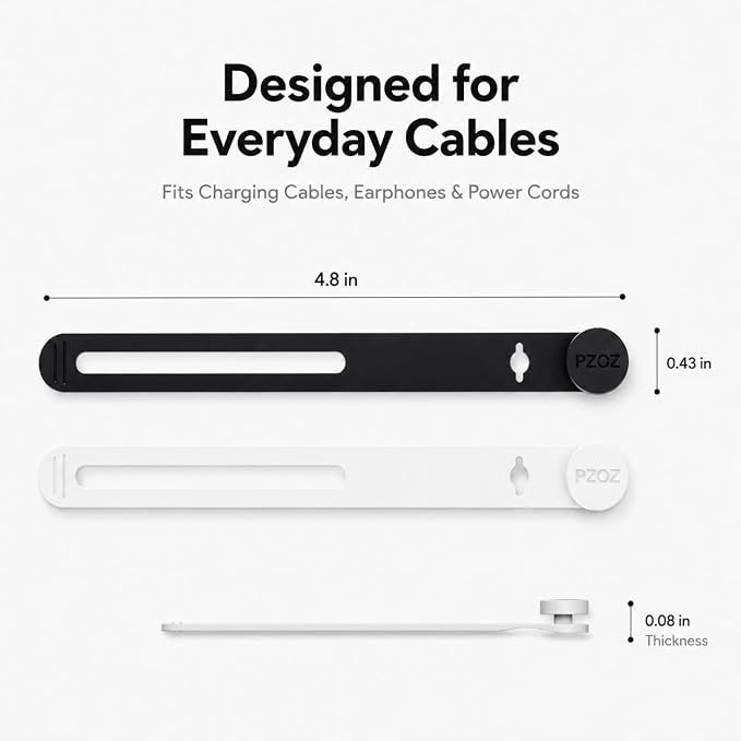 PZOZ Silicone Cable Ties 10 Pack, Reusable Cable Organizer Straps for Cords | Reusable silicone straps keep cables organized, reduce clutter, and create a clean, tidy workspace at home or office. - Image 6