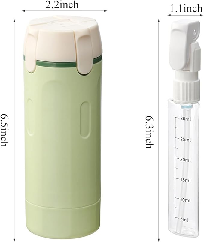 EdenEcho 4 in 1 Travel Dispenser, 4 Pack 1OZ/30ML Travel Bottles with Stickers for Toiletries, Leak Proof Travel Size Containers, Portable for Shampoo Lotion Conditioner Cream Green - Image 2
