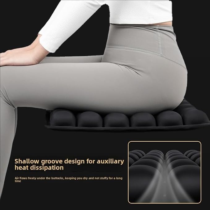 Bogey's Antidote Upgrade Airplane Seat Cushion - Inflatable Travel Cushion for Long Flights with No External Pump, Non-Slip, Washable, with Storage Bag(Grey) - Image 4