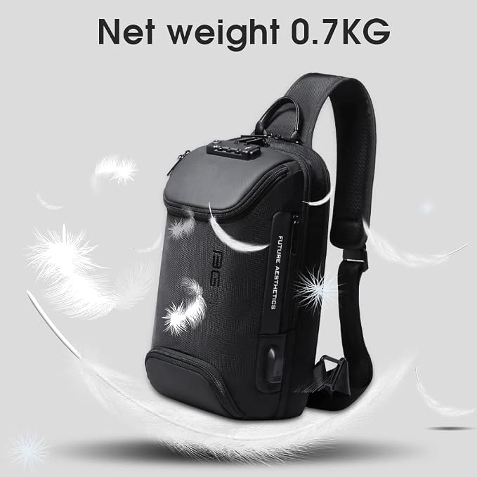 BANGE Men's Sling Backpack - Waterproof Crossbody Bag, Multi-Purpose Shoulder Bag - Image 7