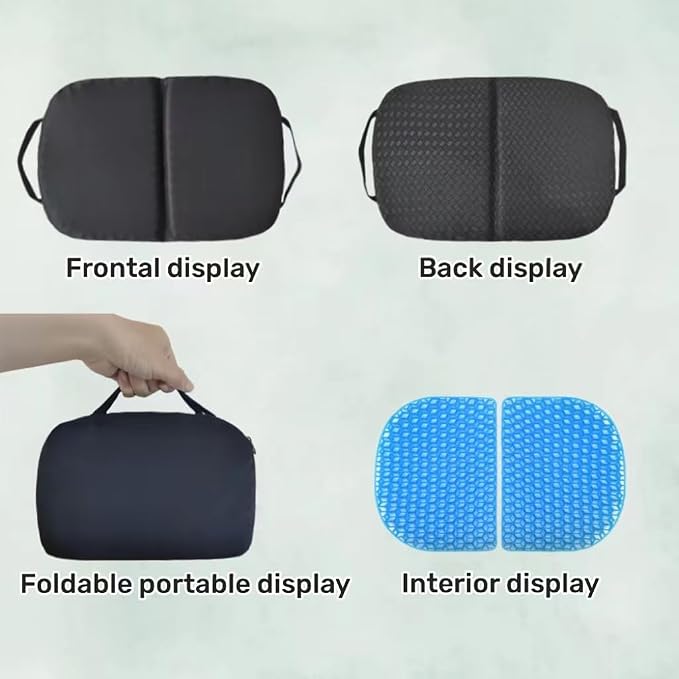 Gel Seat Cushion,Foldable Seat Cushion Comfortable Travel Seat Cushions | Soft Breathable for Chair, Car, Plane Outdoor Activities, Stadium, Picnic, Hiking, Mountaineering Relief Sciatica Pain - Image 6