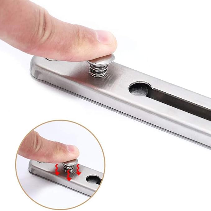 KAFENDA Security Door Chain Lock,Door Locks for Kids Safety | Stainless Steel Hotel Door Lock With Spring Button,Sturdy Door Chains for Front Door,Door Safety Locks from Inside - Image 3