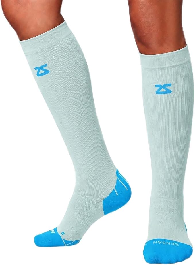 Zensah Tech+ Compression Socks - Knee High Running Socks for Sports, Travel, Made in Italy by Zensah