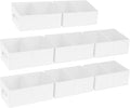 DIMJ Large Closet Shelf Organizer Bins 8 Packs with Handles and Divider, Fabric Trapezoid Storage Baskets, Foldable Clothes Containers Box for Shelf, Towel, Book, Toy, Purse, Hats, White by DiMJ