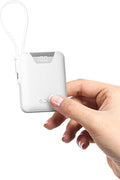 M1 Mini Portable Charger, 10000mAh Ultra-Compact Power Bank, 22.5W PD Fast Charging, Tpye-C Built-in Cable, Small External Battery Pack for iPhone, Samsung, Android iPad (White) by Gidues-PowerYouCanTrust