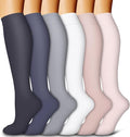 6 Pack Copper Compression Socks for Women and Men Circulation-Best Support for Medical,Running,Nursing,Athletic by Bluemaple