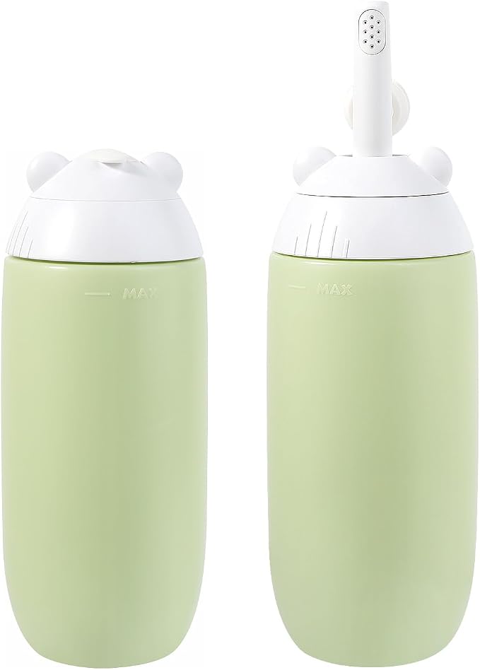 Rotatable Nozzle Portable Bidet – 360ml Touch-Free Nozzle Peri Bottle, Leak-Proof Travel Handheld Bidet for Postpartum Care, Personal Hygiene, Camping & Outdoor Use (Green) by Clirass