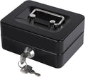 Mini Cash Box with Slot Small Cash Box with Money Tray and Key Lock, Metal Lock Box for Casino Gamblers 4.9" x 3.7" x 2.4" Black by Geohiaul