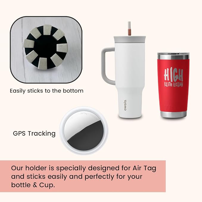 Universal Bluetooth Tracker Holder for Cups, Tumblers & Bottles, 2 Count | Universal tracker compatibility; Adhesive mount; Low-profile EVA; Water-resistant; Fits drinkware; 2 holders - Image 7