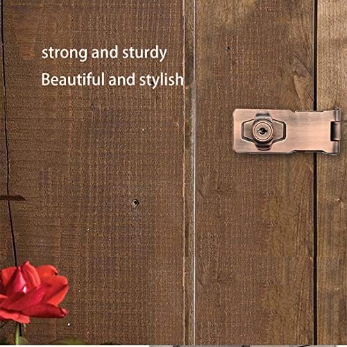 2 Packs Keyed Hasp Locks Twist Knob Keyed Locking Hasp for Small Doors, Cabinets and More,Stainless Steel Steel, Hasp Lock Catch Latch Safety Lock Door Lock with Keys (4inch, Copper) - Image 3